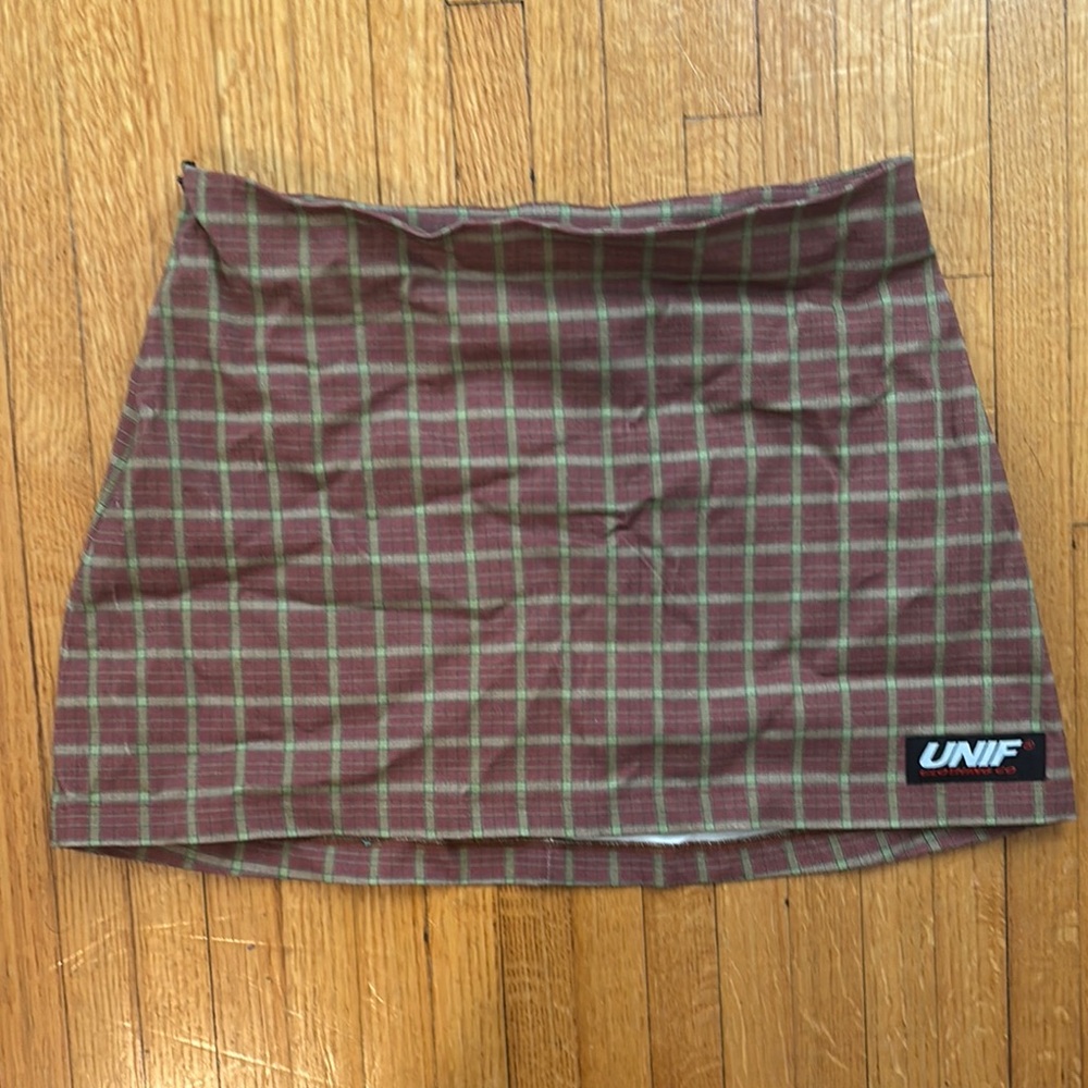 UNIF Reddish-Brown Mini A-line Skirt